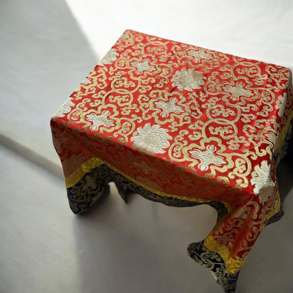 Copri-trono / Copri-altare Tradizionale in broccato - Loto e Dorje - immagine 2